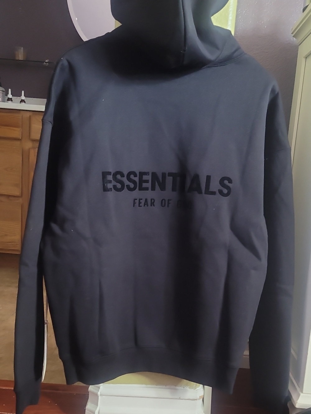 Fear of God Essentials Black Logo Pullover Hoodie